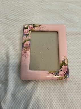Pink Floral Ceramic Photo Frame vintage
